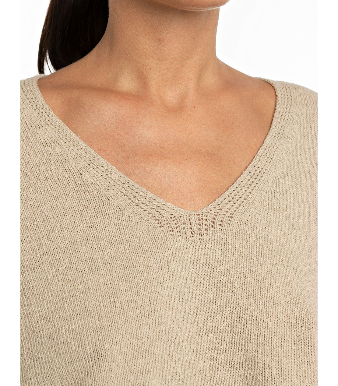 Vネッククロップドセーター 詳細画像 ベージュ 3